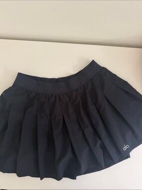 ALO Yoga Black Pleated Mini Tennis Skirt